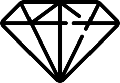 Big Diamond Line Art Illustration Svg, Free Vectors File